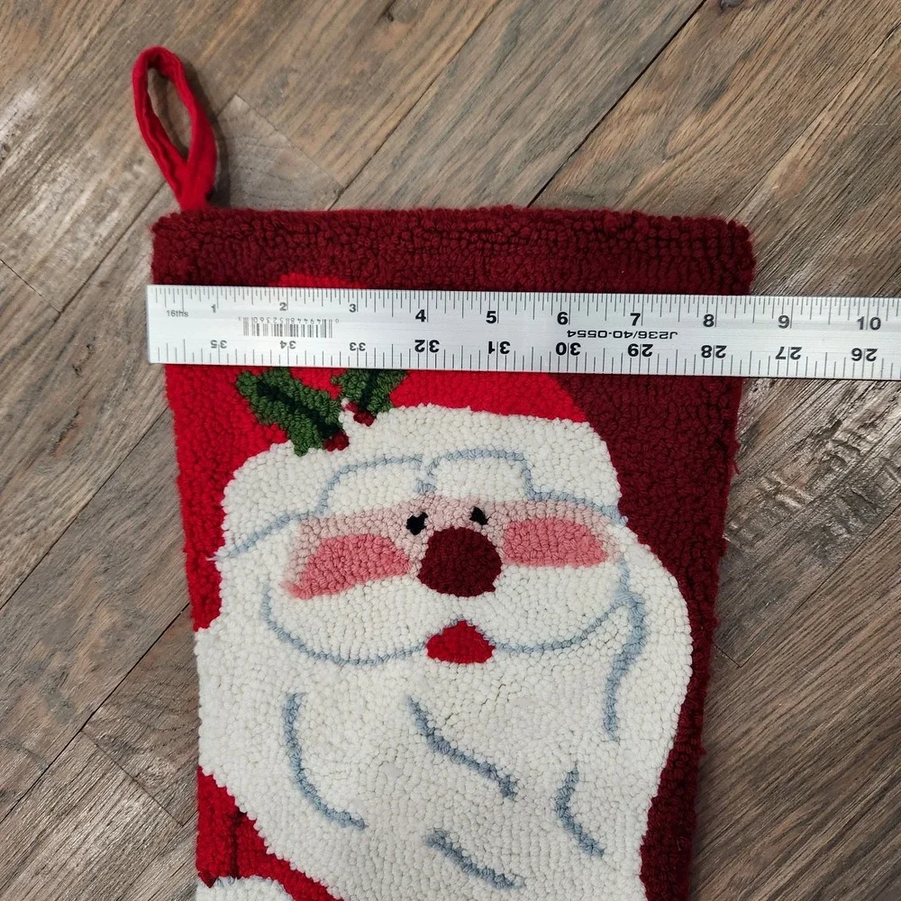Wool Latch Hook Full‎ Size Christmas Stocking St Nicholas Jolly Santa Claus